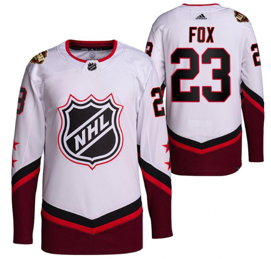 Men's New York Rangers #23 Adam Fox 2022 2022 All-Star White Stitched Jersey Men's New York Rangers #23 Adam Fox 2022 2022 All-Star White Stitched Jersey